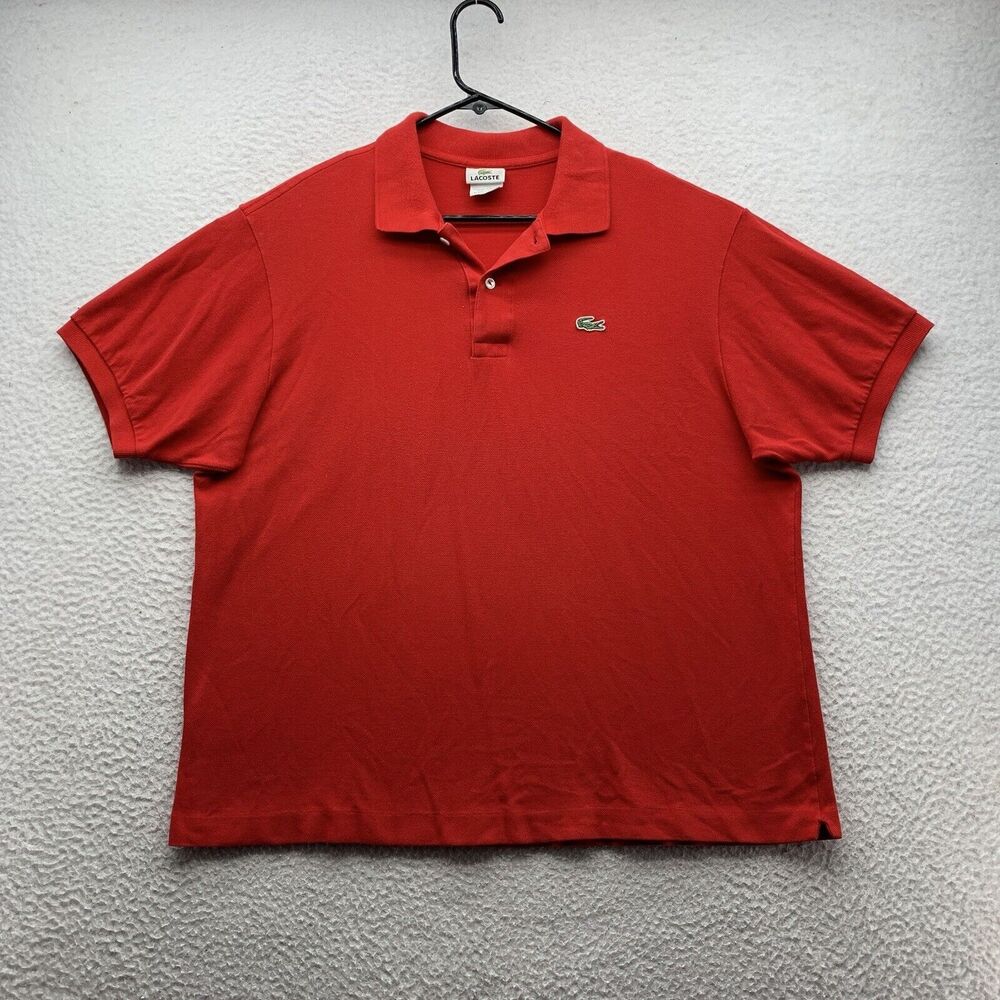 Lacoste Polo Shirt Mens 7 XXL 2XL Red Mesh Preppy Casual Comfort Golf Dad - Picture 1 of 9